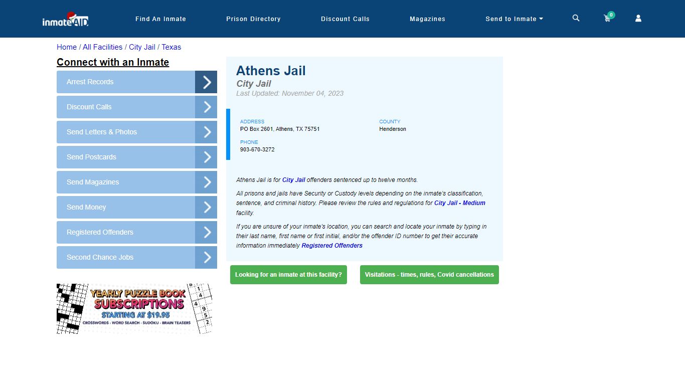 Athens Jail | Inmate Locator