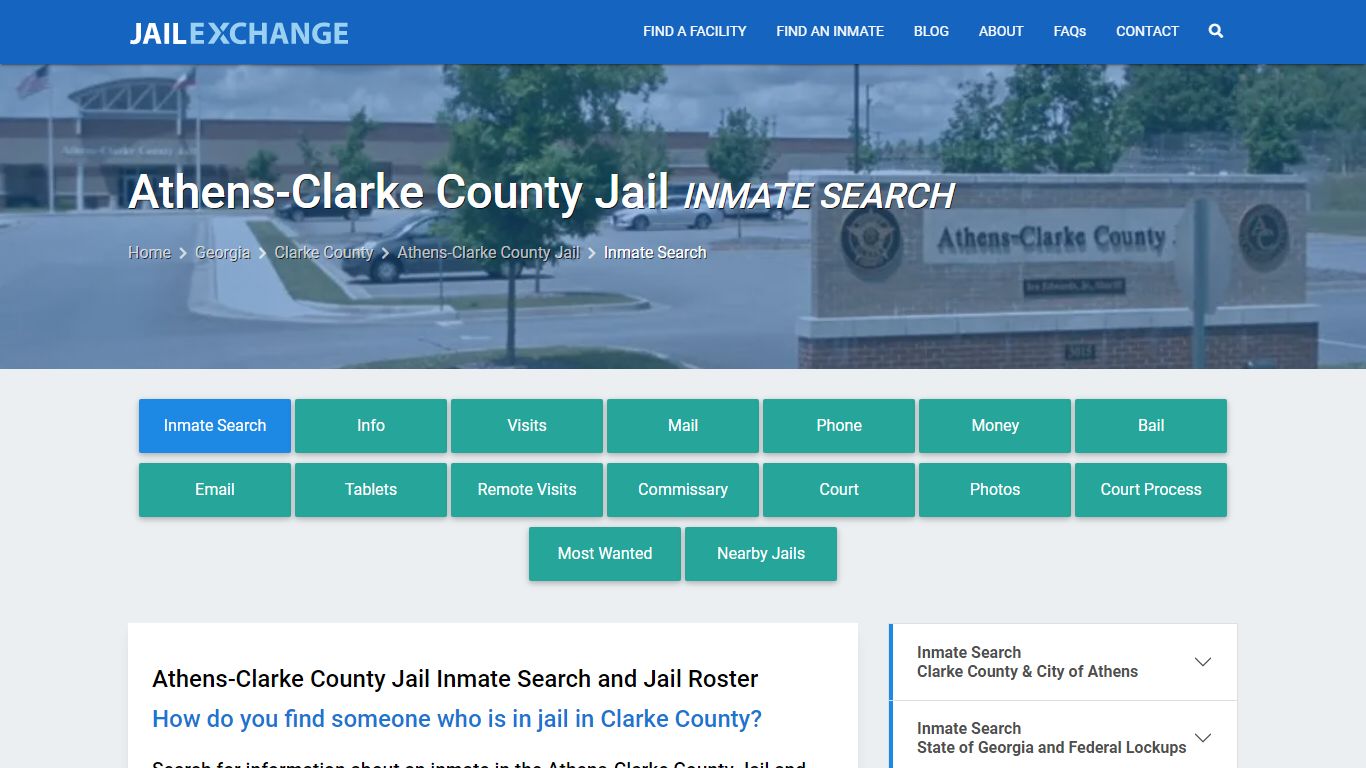 Athens-Clarke County Jail Inmate Search - Jail Exchange