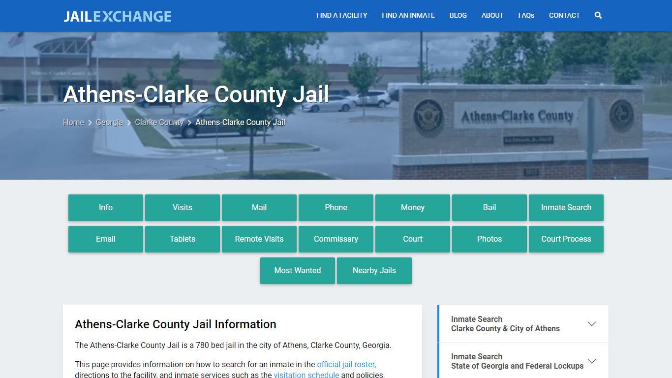 Athens-Clarke County Jail, GA Inmate Search, Information